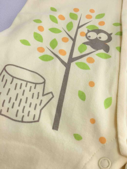 棉果果春秋季有机棉纱内衣对开连体衣M101722220039 商品图9