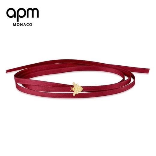 【一般贸易】【授权商品】APM MONACO 女士纯银镶晶钻蜜蜂红色缎带项圈手链两用 AC3693RXY 商品图0