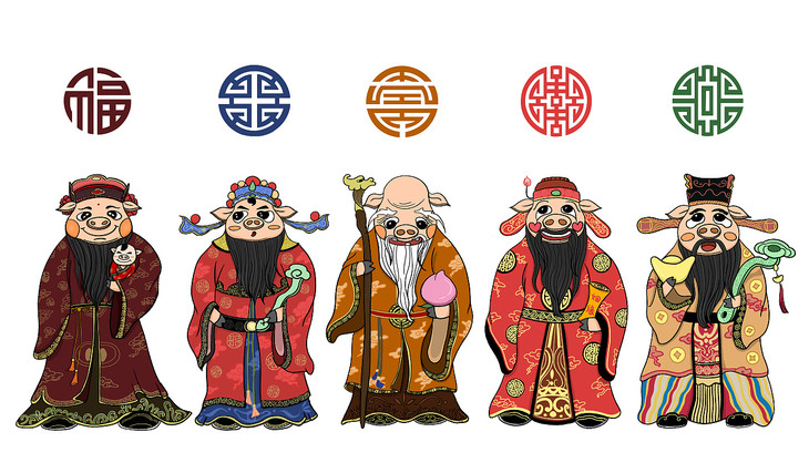 彩农茶2019年收官之作福禄寿禧财五福临门圆茶