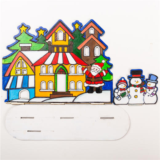 圣诞节立体涂色木质雪人城堡创意小礼物幼儿园手工diy装饰圣诞树 商品图2