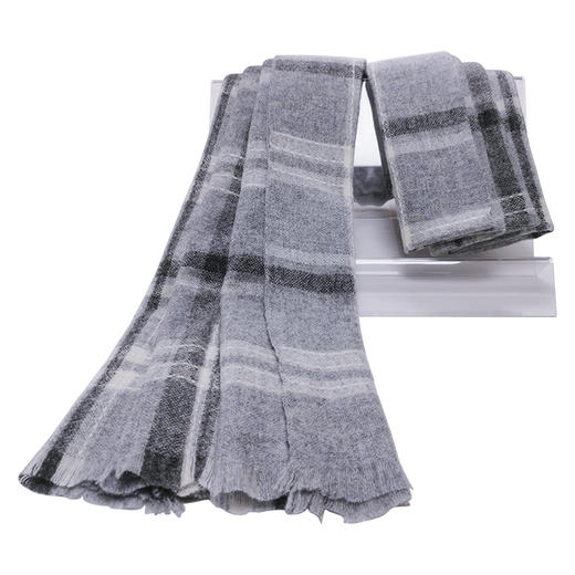 优品堂“高雅脱俗”高档羊毛加厚格子百搭保暖披肩围巾两用长款 商品图2