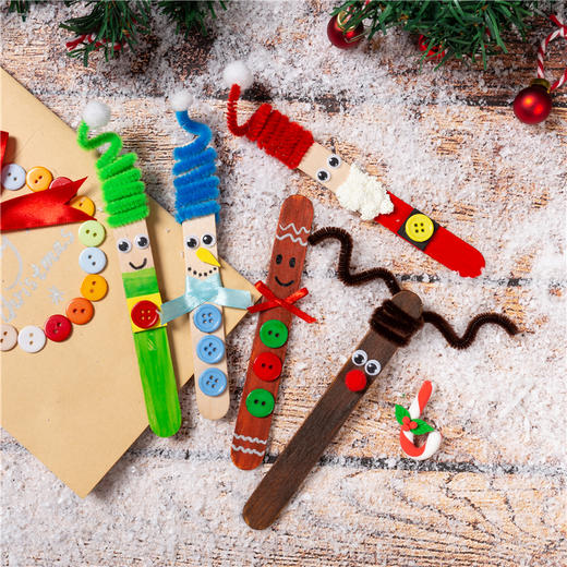 圣诞节可爱人物雪糕棍圣诞树手工DIY材料幼儿园装饰小礼物创意 商品图1