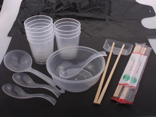 嘉露达一次性加厚款环保餐具套装10人份 商品图1