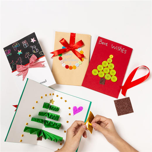 立体贺卡圣诞节礼物小礼品3d立体手工diy材料包圣诞节贺卡新创意