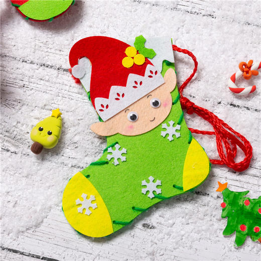 圣诞节小礼物手工diy不织布袜子系列圣诞树幼儿园儿童制作材料包 商品图1