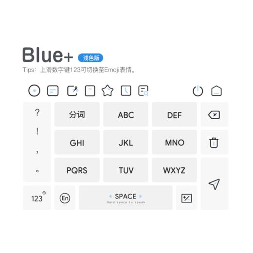 《Blue+》浅色+深色全套 / 拓展性功能增强版+标准工具栏 / 动效皮肤 / 百度输入法 商品图10