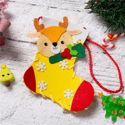 圣诞节小礼物手工diy不织布袜子系列圣诞树幼儿园儿童制作材料包 商品图4