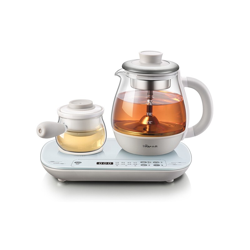 BEAR/小熊 煮茶器 ZCQ-A08E1 1、0.8L壶体容量,0.3L小玻璃分茶器容量 2、七种茶类选择,两种煮茶方式 3、微电脑操作,茶浓度、保温温度随心调节JPY带授权招加盟代理