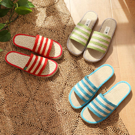 【买麻鞋，雅路人】防脚臭，雅路人新款居家拖鞋休闲时尚女士亚麻拖鞋室内地暖拖鞋手工拖鞋YT002 商品图0