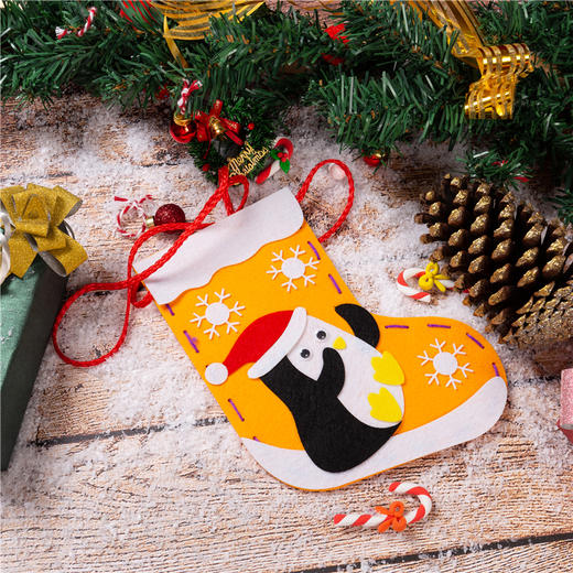 圣诞节小礼物手工diy不织布袜子背包幼儿园儿童制作材料包圣诞树 商品图5