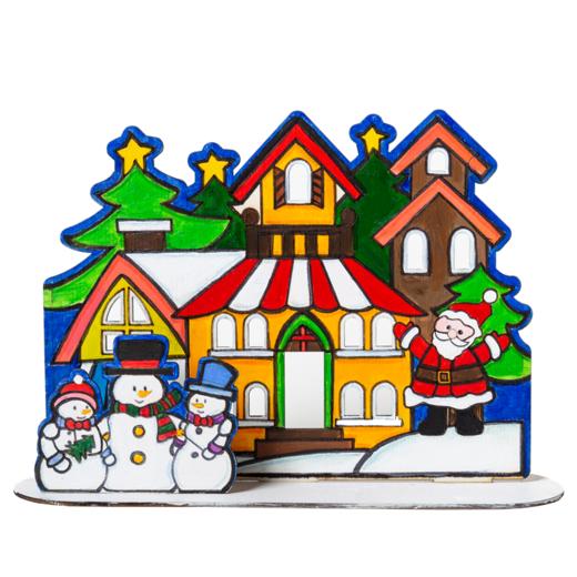 圣诞节立体涂色木质雪人城堡创意小礼物幼儿园手工diy装饰圣诞树 商品图6