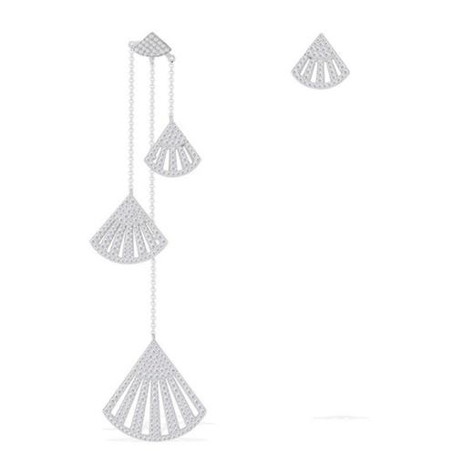 【品牌授权】【明星同款】APM MONACO 不对称纯银镶晶钻扇形长耳环 AE9229OX 商品图0