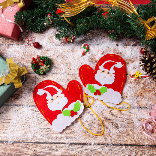 圣诞节小礼物手套手工diy圣诞手套幼儿园创意装饰材料圣诞树装饰 商品图5