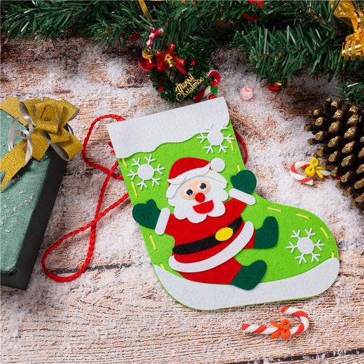 圣诞节小礼物手工diy不织布袜子背包幼儿园儿童制作材料包圣诞树 商品图4