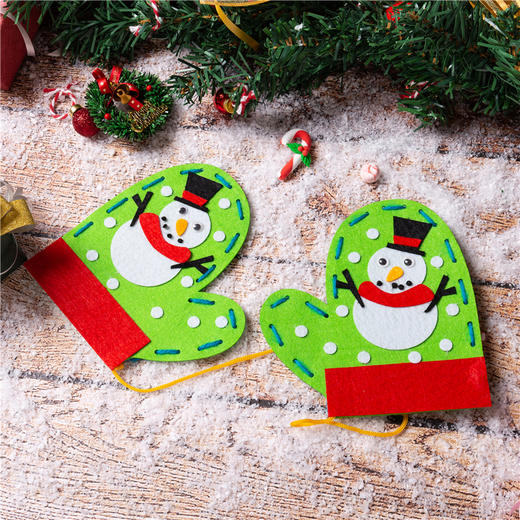 圣诞节小礼物手套手工diy圣诞手套幼儿园创意装饰材料圣诞树装饰 商品图8