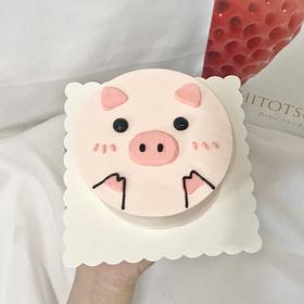 生肖猪绘画蛋糕