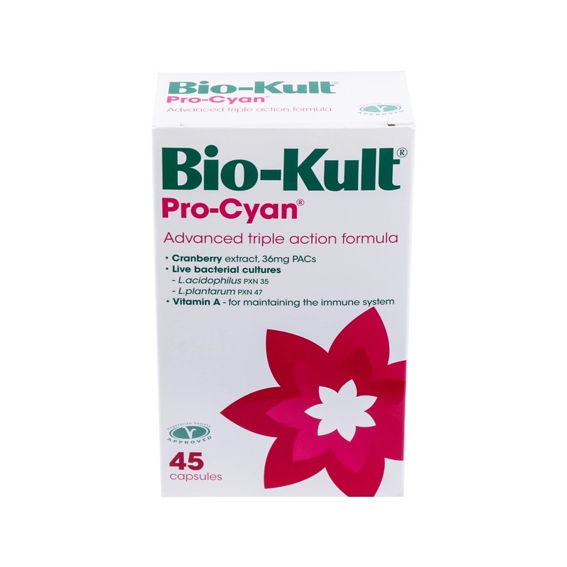 BIO-KULT 蔓越莓益生菌 45粒     2种特选益生菌，蔓越莓提取物，含有维生素A，能够帮助防止泌尿感染，针对女性泌尿系统维护健康，三倍效配方！JPY带授权招加盟代理