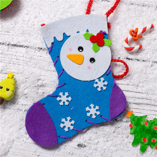 圣诞节小礼物手工diy不织布袜子系列圣诞树幼儿园儿童制作材料包 商品图2