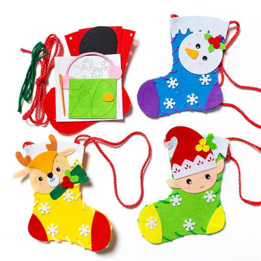 圣诞节小礼物手工diy不织布袜子系列圣诞树幼儿园儿童制作材料包 商品图5