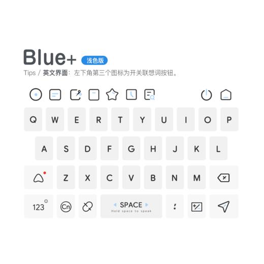 《Blue+》浅色+深色全套 / 拓展性功能增强版+标准工具栏 / 动效皮肤 / 百度输入法 商品图6