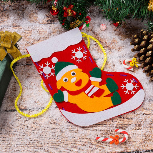圣诞节小礼物手工diy不织布袜子背包幼儿园儿童制作材料包圣诞树 商品图3