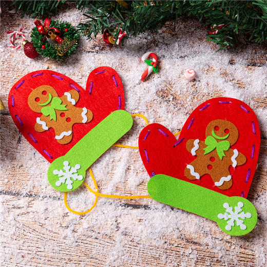 圣诞节小礼物手套手工diy圣诞手套幼儿园创意装饰材料圣诞树装饰 商品图7