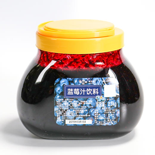 黑森林特级蓝莓果酱2.5kg/桶 鲜活蓝莓果粒 蓝莓酱果酱刨冰沙冰粥炒酸奶茶 商品图0