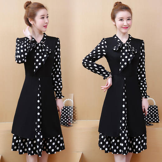 AHM-zmsp942加绒大码女装系带领过膝长裙 XCX 商品图1