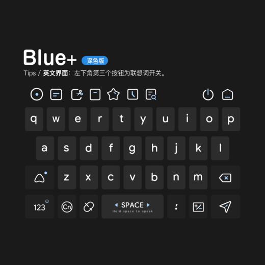 《Blue+》浅色+深色全套 / 拓展性功能增强版+标准工具栏 / 动效皮肤 / 百度输入法 商品图7