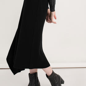 322设计款女士纯山羊绒不规则罗纹半身裙