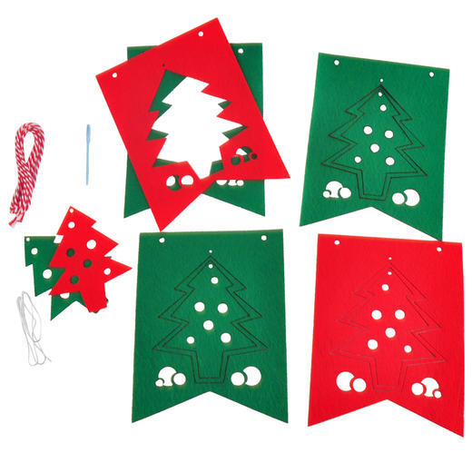 圣诞节小礼物不织布圣诞挂旗装饰品圣诞树儿童手工diy幼儿园材料 商品图1