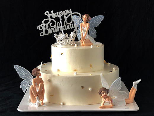 双层花仙子奶油蛋糕10英寸 6英寸 维尔纳斯意大利手工艺蛋糕