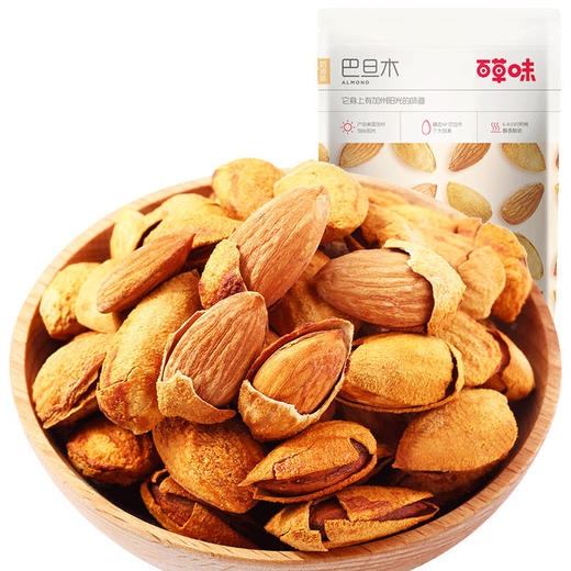 【加州坚壁】手剥奶油巴旦木 特产扁桃仁 每日坚果炒货 干果休闲零食 100g/袋 百草味 奶油味扁核桃仁 商品图1
