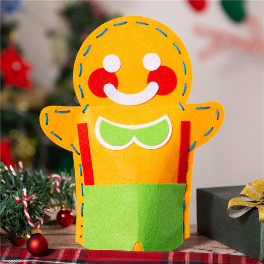 圣诞节礼物手工diy不织布手偶圣诞老人手偶幼儿园儿童制作材料包