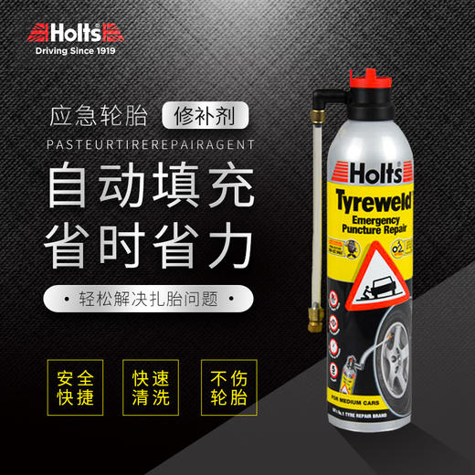 【英国进口】Holts 霍尔兹应急轮胎修补剂自动充气轮胎自动补胎液真空轮胎自补剂 商品图1