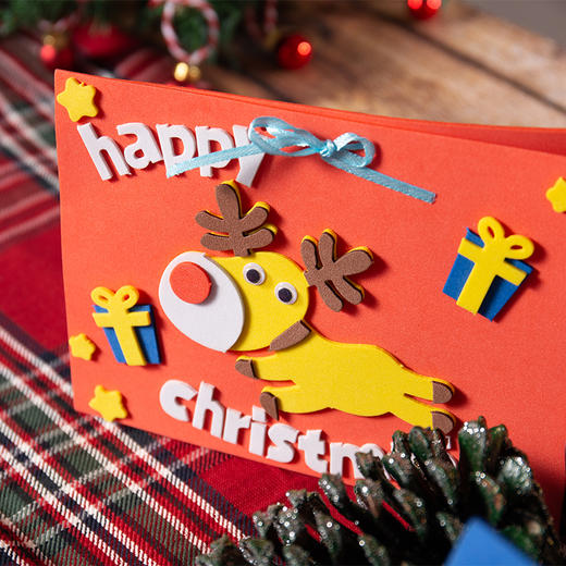 圣诞节EVA贺卡圣诞节装饰小礼物立体手工贺卡幼儿园diy制作材料包 商品图1