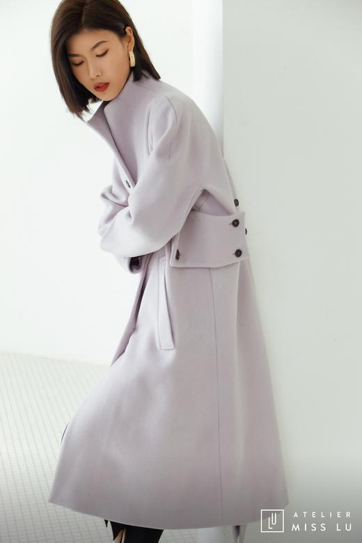 AtelierMissLu / Viola-立领羊毛香芋紫大衣 商品图8