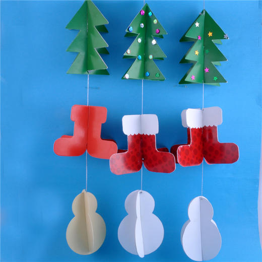 mei ke 圣诞节挂件 创意儿童手工diy 环境圣诞纸质装饰材料包