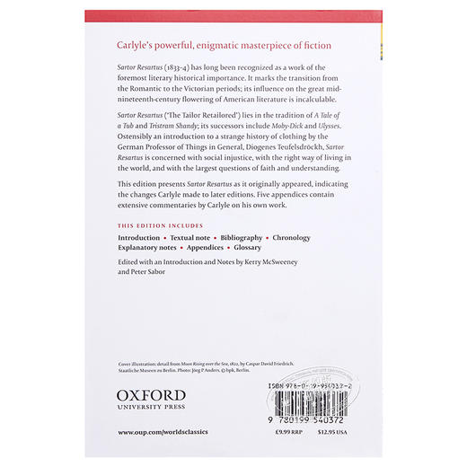 【中商原版】衣裳哲学/旧衣新裁（牛津世界经典系列）英文原版 Sartor Resartus(Oxford Worlds Classics) 商品图1
