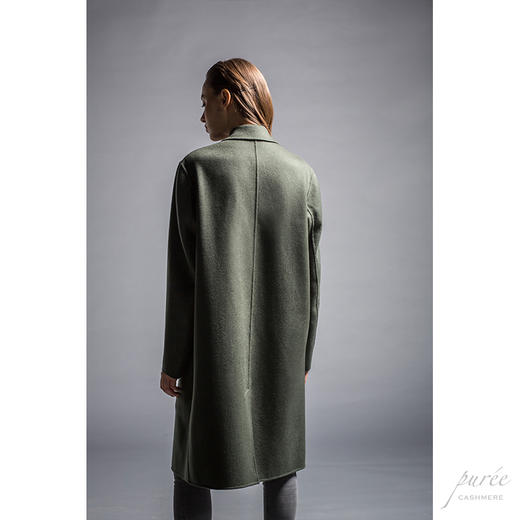 #0714 Everyday Cocoon Coat 单排扣茧型大衣 苍绿色 商品图7