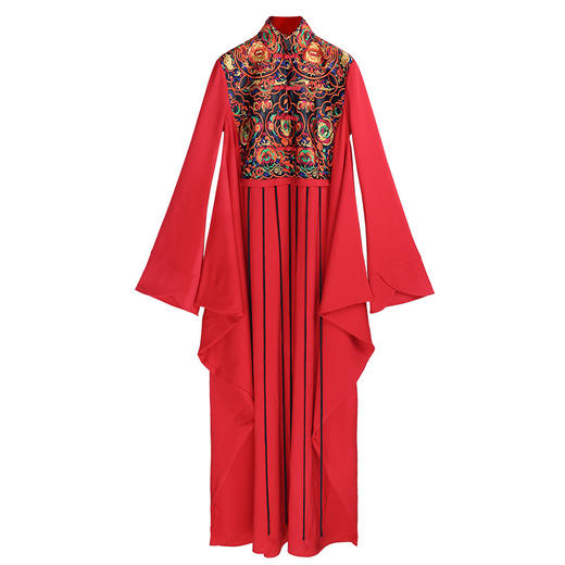 【经典设计】烟入墨刺绣连衣裙 | 杨丽萍同款 | 黑色现货加急发  商品图6