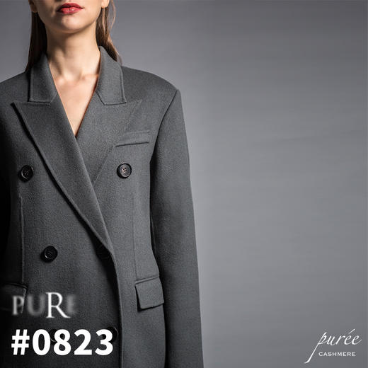 #0823 Double-breasted Power Coat 双排扣气场大衣 林雾灰 商品图0