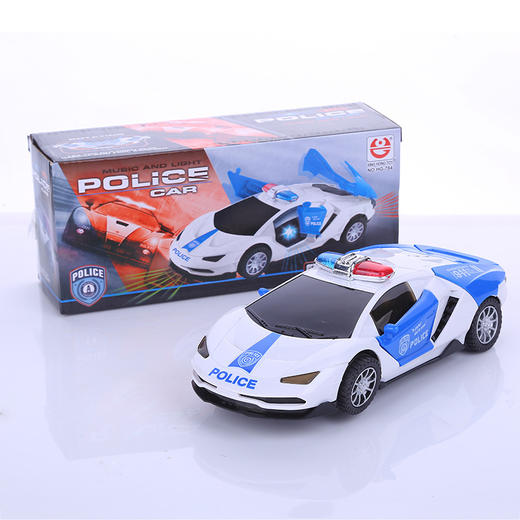 抖音同款电动变形警车自动旋转开门带万向轮儿童夜市地摊玩具批发亲子