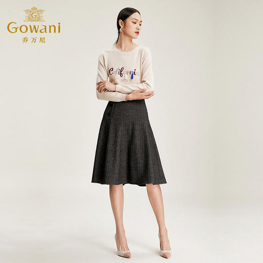 乔万尼半身裙女冬季高腰显瘦中长款伞裙时尚简约a字裙EN4D833 商品图2