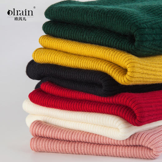 欧芮儿2019冬季新款半高领套头羊毛衫女修身保暖羊毛打底衫 商品图1