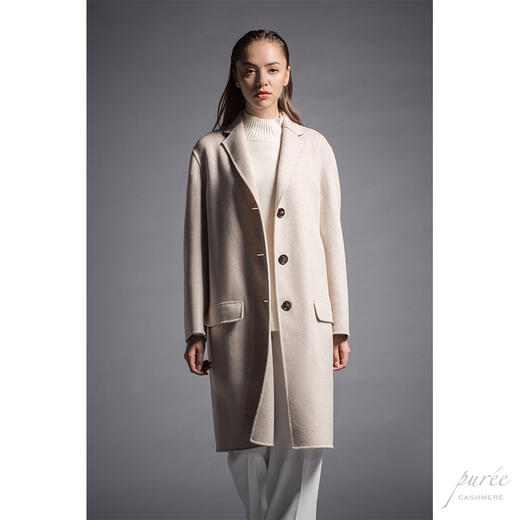 #0714 Everyday Cocoon Coat 单排扣茧型大衣 燕麦白 商品图3
