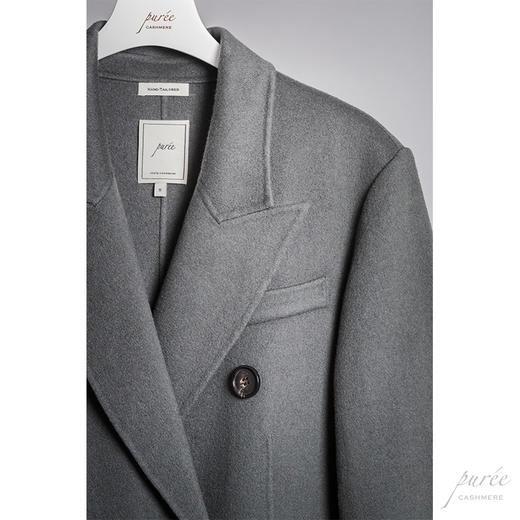 #0823 Double-breasted Power Coat 双排扣气场大衣 林雾灰 商品图8