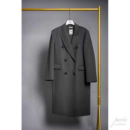 #0823 Double-breasted Power Coat 双排扣气场大衣 林雾灰 商品图9