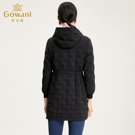 【两色可选】乔万尼时尚白鸭绒羽绒服冬季中长款连帽外套EN4T779 商品图2