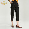 乔万尼黑色修身显瘦哈伦裤时尚简约直筒长裤休闲裤冬EN4F850 商品缩略图2